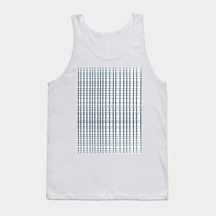 Modern Thin Blue Lines Crosshatch Tank Top